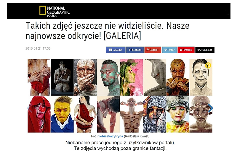 publikacja zdjęć artystycznych w National Geographic