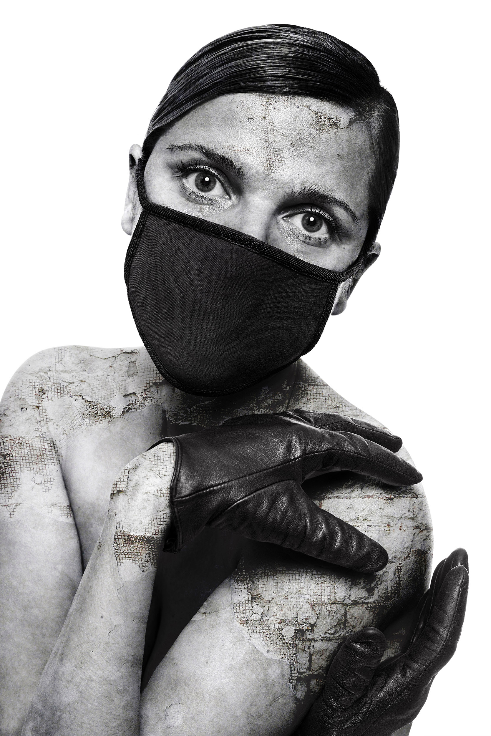 portret artystyczny kobiety COVID-19 fotoobraz styl malarski fotografia na płótnie blejtram