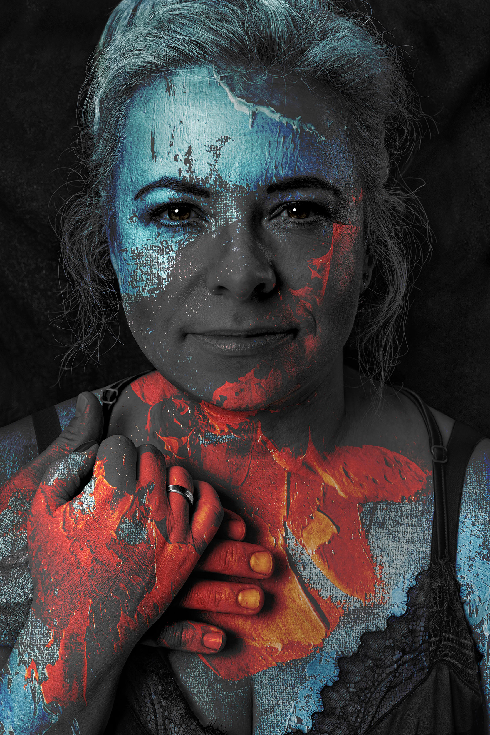 portret artystyczny kobiecy fotografia jak obraz wydruk na płótnie bawełnianym