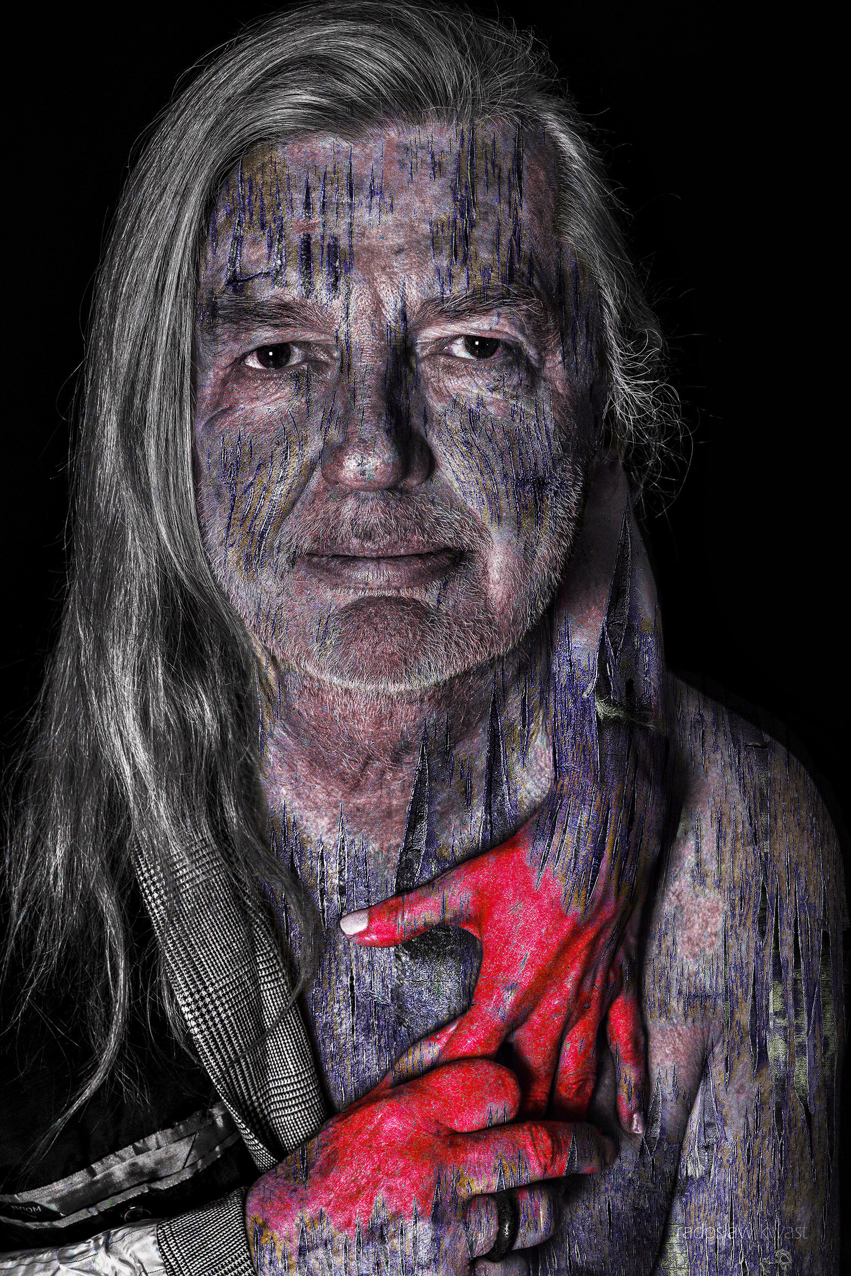 fotoobraz portret starca fotografia artystyczna efekt obrazu blejtram