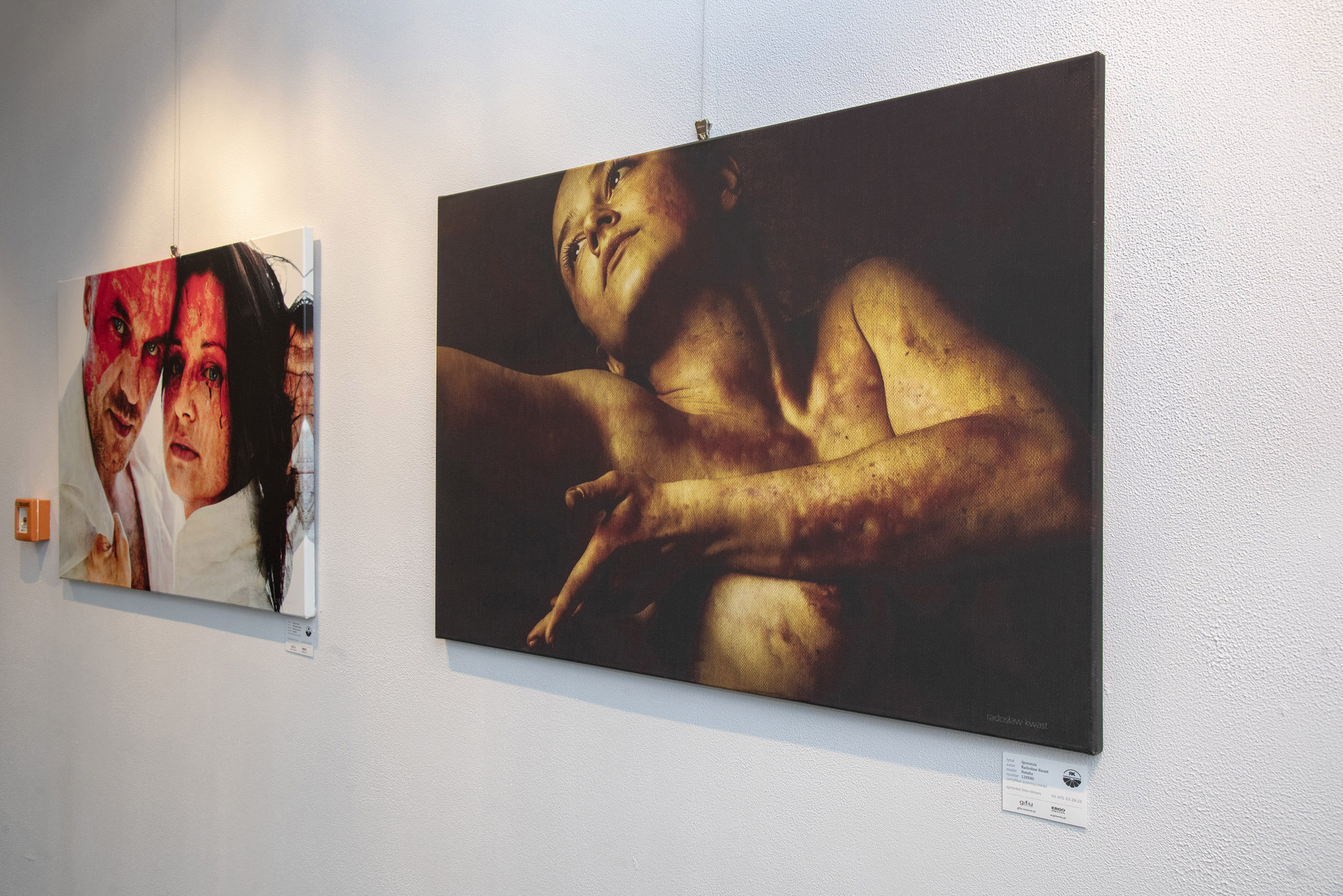wystawa portretów artystycznych fotoobrazy na ścianach galerii