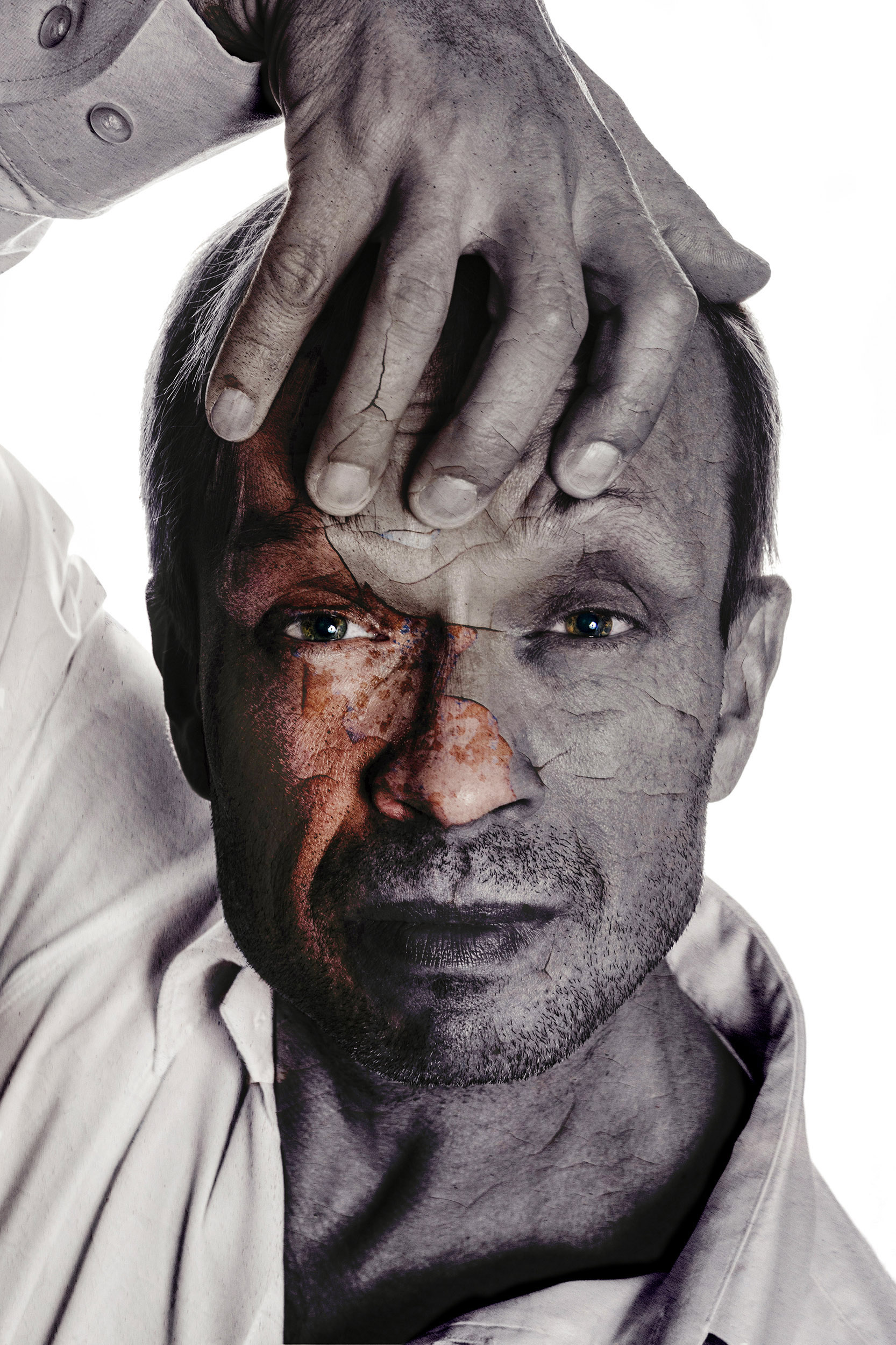 otoobraz portret artystyczny emocjonalny wyraz twarzy fotografia na płótnie