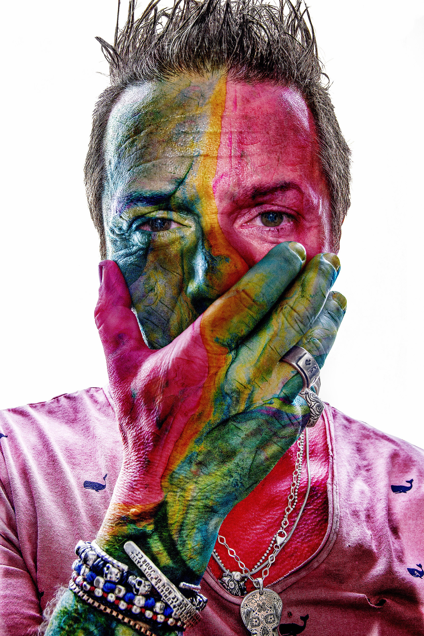 fotoobraz portret artystyczny twarz mężczyzny stylizowana fotografia na płótnie