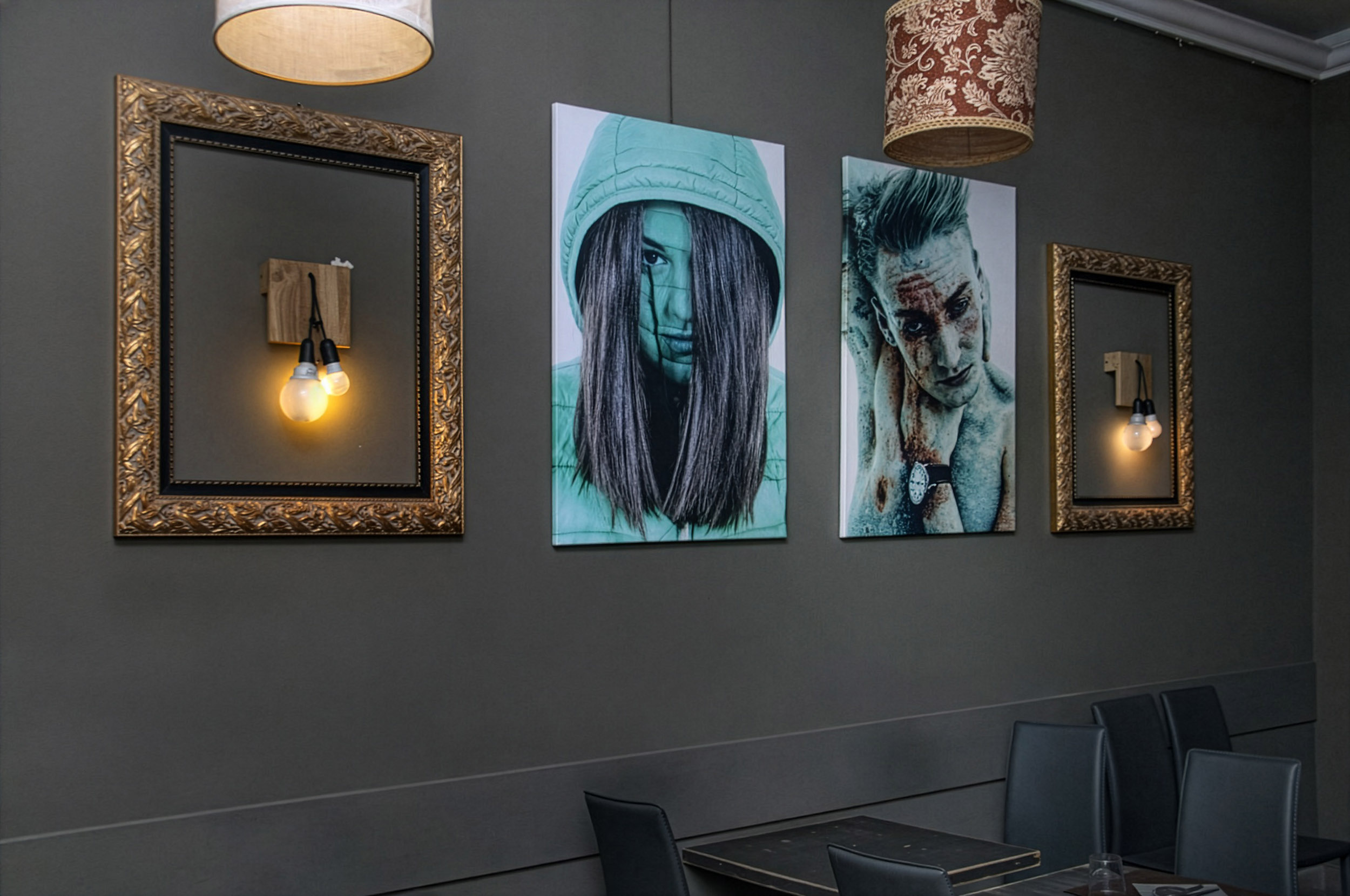 prezentacja fotografii artystycznej fotoobrazy wydruk na płótnie blejtram restauracja